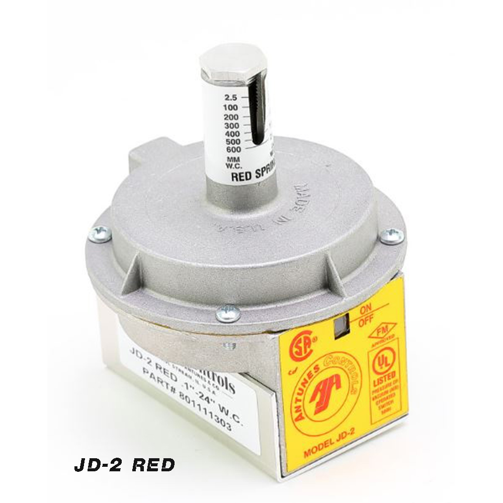 JD-2 pressure switch/: 1.0~24 W.C(3~600mm)/ 